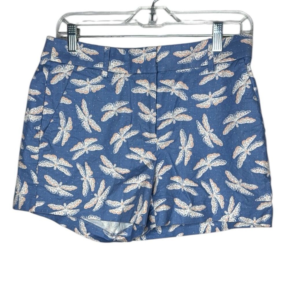 Loft Blue Dragonfly Print Women's Shorts. Size‎ 4 Curvy.